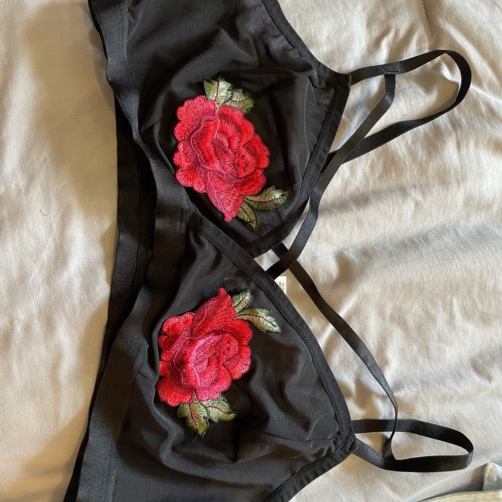 Torrid rose embroidered bandeau